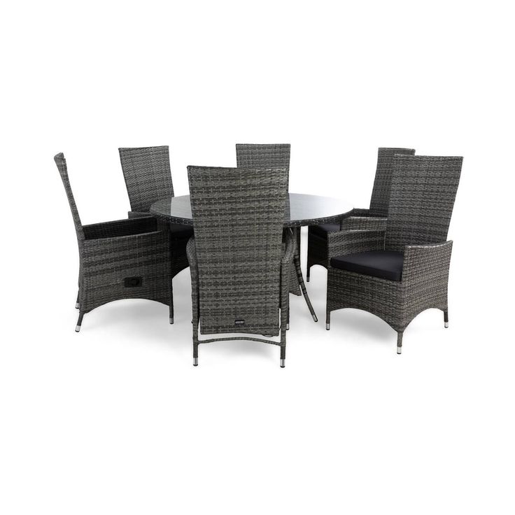 Ruokailuryhmä Thor, Ø140cm, 6 säädettävää Jenny-nojatuolia, eri värivaihtoehtoja (0RRP6)