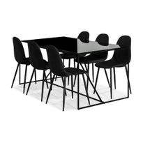 Ruokailuryhmä Treni, 6 Naira tuolia, musta (94511)