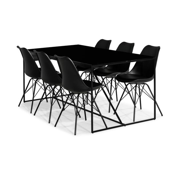 Ruokailuryhmä Treni, 6 Scale tuolia, musta (94512)