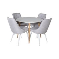 Ruokailuryhmä Trym, Ø100cm, 4 tuolia, eri tuoli-/värivaihtoehtoja (100P4)