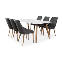 Ruokailuryhmä Trym, harmaa/valkoinen/beige/musta (35424)