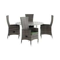 Ruokailuryhmä Tunis, Ø140cm, 4 Jenny säätötuolia, eri värivaihtoehtoja (0RRS4)