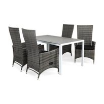 Ruokailuryhmä Tunis, 150x90cm, 4 tuolia, eri tuoli-/värivaihtoehtoja (0RR90)