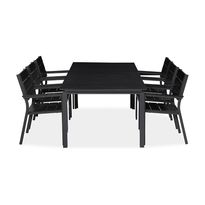 Ruokailuryhmä Tunis, 205x90 cm, 6 Tunis tuolia, eri värivaihtoehtoja (RR906)