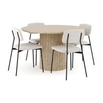 Ruokailuryhmä Uppveda, Ø120cm, 4 tuolia, eri tuoli-/värivaihtoehtoja (R120P)