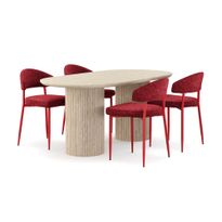 Ruokailuryhmä Uppveda, 4 tuolia, eri tuoli-/värivaihtoehtoja (RPTR4)