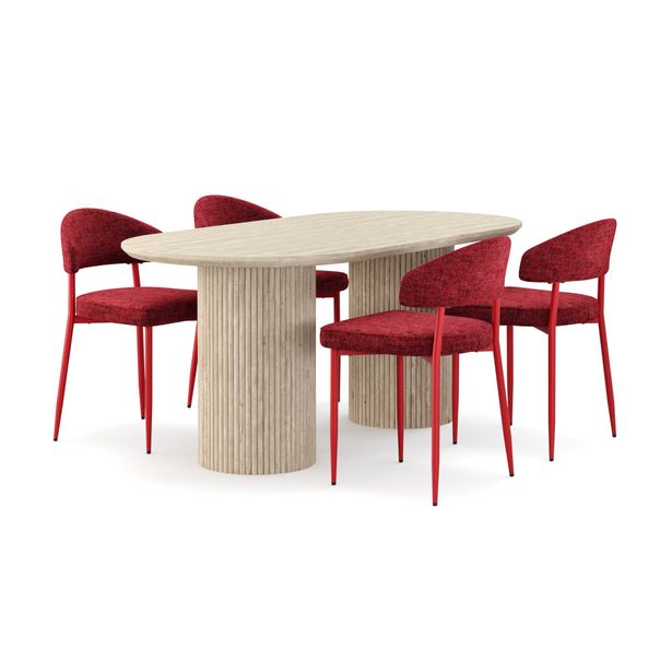 Ruokailuryhmä Uppveda, 4 tuolia, eri tuoli-/värivaihtoehtoja (RPTR4)