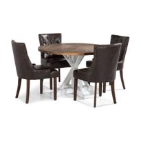 Ruokailuryhmä Yorkshire, Ø120cm, 4 tuolia, eri tuoli-/värivaihtoehtoja (20RR4)