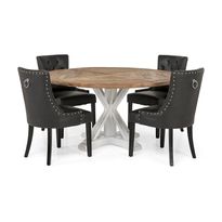 Ruokailuryhmä Yorkshire, Ø150cm, 4 tuolia, eri tuoli-/värivaihtoehtoja (0RRP4)