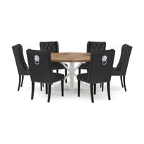 Ruokailuryhmä Yorkshire, Ø150cm, 6 tuolia, eri tuoli-/värivaihtoehtoja (0RRP6)