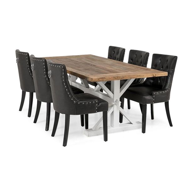 Ruokailuryhmä Yorkshire, 200cm jatkettava, 6 tuolia, eri tuoli-/värivaihtoehtoja (RJAT6)