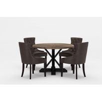 Ruokailuryhmä Yorkshire Premium, Ø120cm, 4 tuolia, eri tuoli-/värivaihtoehtoja (RRPR4)