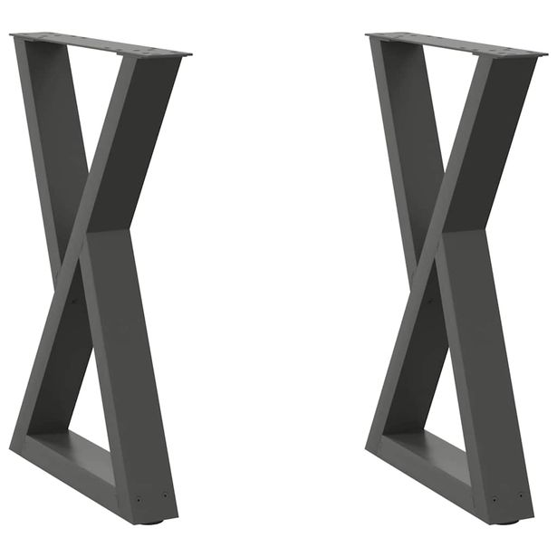 Ruokapöydän Jalat 2 kpl Antrasiitti 60x(72-73,3) cm Teräs (12722)