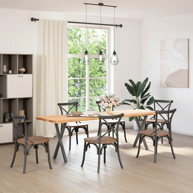 Ruokapöydän jalat X-muotoiset 2 kpl Antrasiitti 50x(72-73) cm (12910)