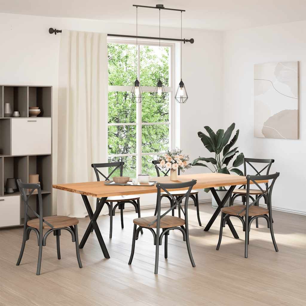 Ruokapöydän jalat X-muotoiset 2 kpl Musta 70x(72-73) cm Teräs (12916)