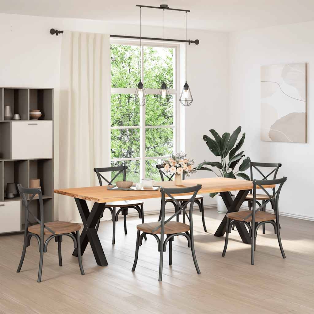 Ruokapöydän jalat X-muotoiset 2 kpl Musta 70x(72-73) cm Teräs (12976)