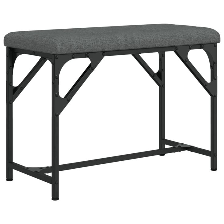Ruokapöydän penkki tummanharmaa 62x32x45 cm teräs ja kangas (35219)