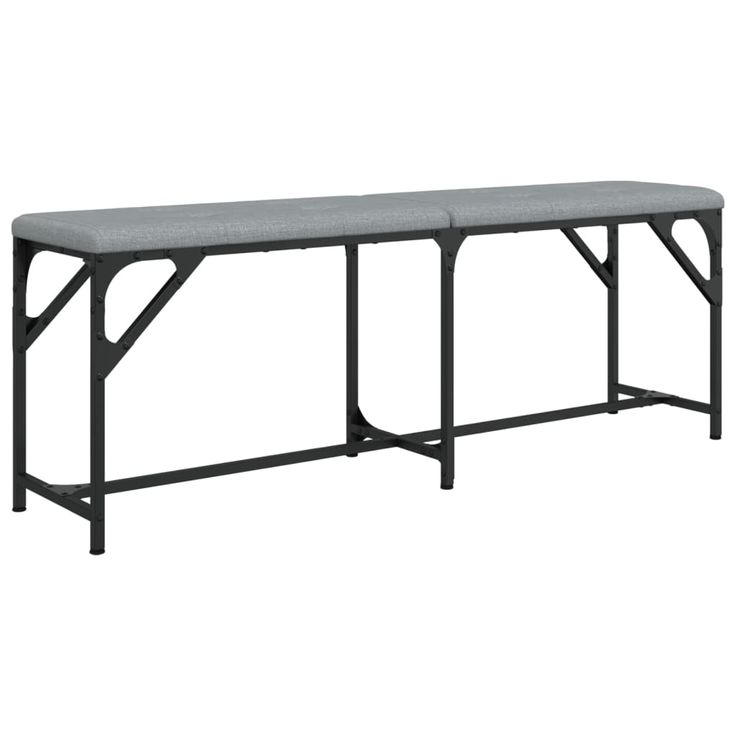 Ruokapöydän penkki vaaleanharmaa 124x32x45 cm teräs ja kangas (35221)