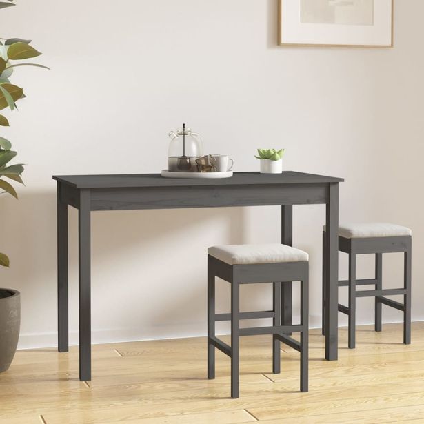 Ruokapöytä 110x55x75 cm mänty harmaa
