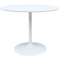 Ruokapöytä Tenstar Wilma, Ø90cm, valkoinen, Verkkokaupan poistotuote