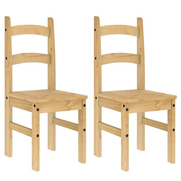 Ruokatuolit 2 kpl 40x46x99 cm täysi mänty (05726)