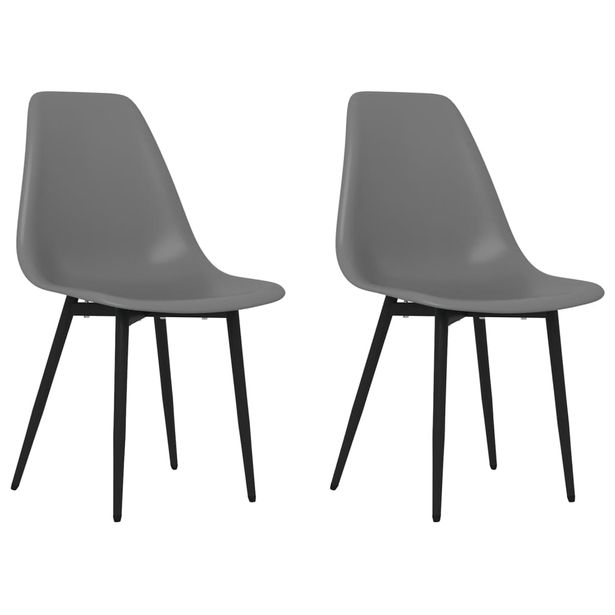 Ruokatuolit 2 kpl harmaa PP (38046)