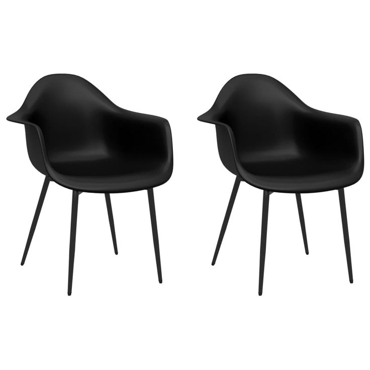 Ruokatuolit 2 kpl musta PP (38076)