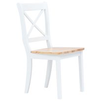 Ruokatuolit, valkoinen ja vaalea täysi kumipuu, eri pakkauskokoja (97651)