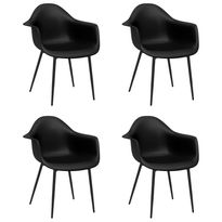 Ruokatuolit 4 kpl musta PP (38077)