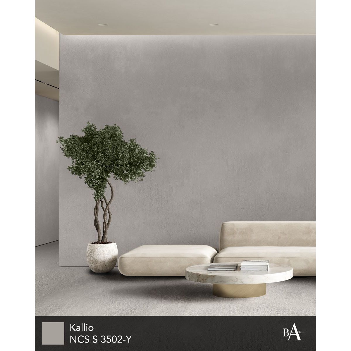 Hartsipinnoite Belle Arti Rustico, kuivat tilat, 15m², Kallio, betoninharmaa