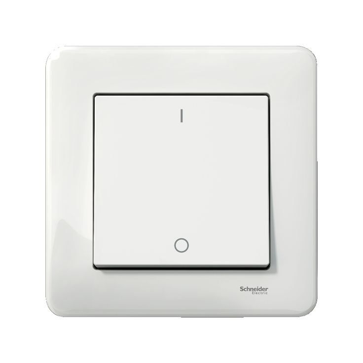 Kytkin Schneider Electric Exxact, 2-napainen, ruuviliitos, valkoinen