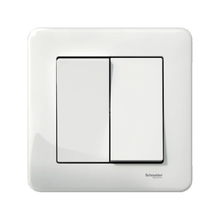 6+6 kytkin Schneider Electric Exxact, ruuviliitos, valkoinen