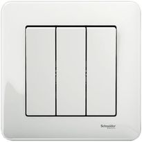 Kytkin Schneider Electric Exxact, 3-osainen (1+1+1), ruuviliitos, valkoinen