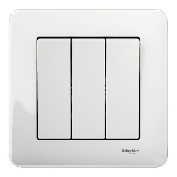 Kytkin Schneider Electric Exxact, 3-osainen (1+1+1), ruuviliitos, valkoinen