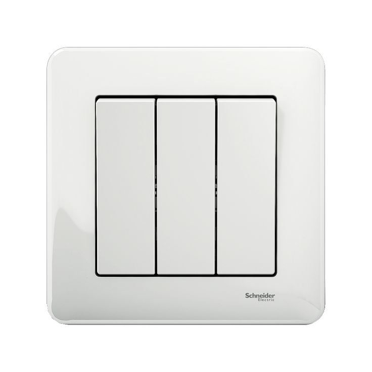 Kytkin Schneider Electric Exxact, 3-osainen (1+1+1), ruuviliitos, valkoinen