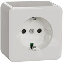 Pistorasia Schneider Electric Exxact, 1-osainen, pinta-asennus, IP21, ruuviliitos, valkoinen