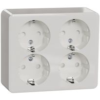 Pistorasia Schneider Electric Exxact, 4-osainen, pinta-asennus, IP21, ruuviliitos, valkoinen