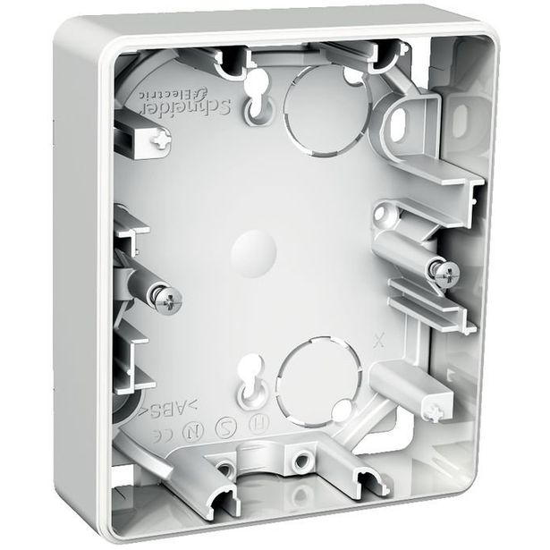 Pintakehys 2-osaiselle pistorasialle Schneider Electric Exxact, 22mm, IP20, valkoinen