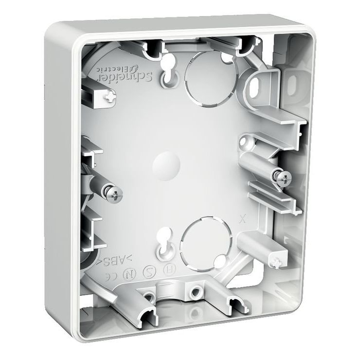 Pintakehys 2-osaiselle pistorasialle Schneider Electric Exxact, 22mm, IP20, valkoinen