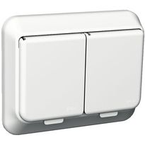 Pistorasia Schneider Electric Exxact DIY, 2-osainen, sisältää peitelevyn, IP44, ruuviliitos, valkoinen