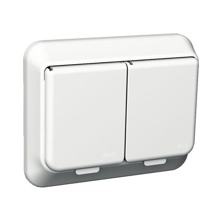 Pistorasia Schneider Electric Exxact DIY, 2-osainen, sisältää peitelevyn, IP44, ruuviliitos, valkoinen