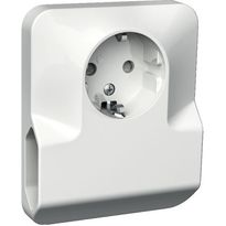 Kombipistorasia Schneider Electric Exxact, 3-osainen, 1x maadoitettu + 2x EURO, ruuviliitos, valkoinen