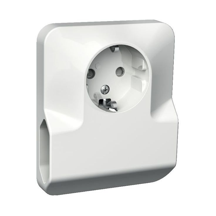 Kombipistorasia Schneider Electric Exxact, 3-osainen, 1x maadoitettu + 2x EURO, ruuviliitos, valkoinen