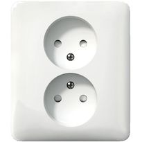 Pistorasia Schneider Electric Exxact, 2-osainen, peitelevyllä, maadoittamaton, ruuviliitos, valkoinen