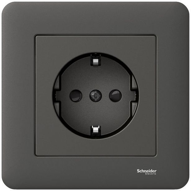 Pistorasia Schneider Electric Exxact, 1-osainen, maadoitettu, ruuviliitos, antrasiitti