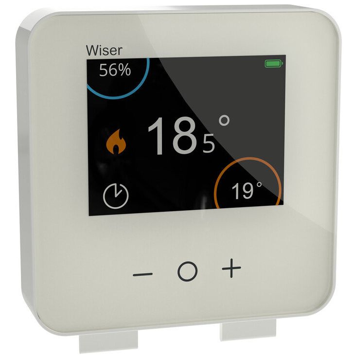 Huonetermostaatti Schneider Electric Wiser, Zigbee 3.0, paristokäyttöinen, valkoinen