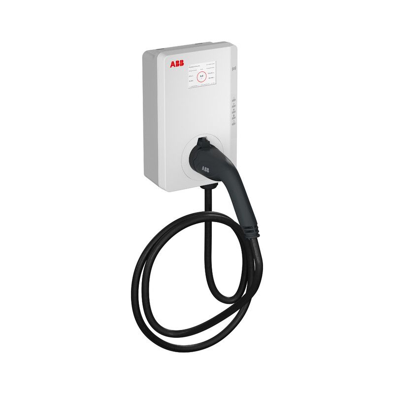 Sähköauton latausasema ABB Terra AC W7-G5-RD-M-0 wallbox, Type2, 7kW(1x32A), 5m kaapeli, MID sertifioitu, RFID