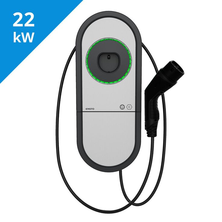 Sähköauton latausasema Ensto One EVH, Type2, 22kW (3x32A), 5m kaapeli