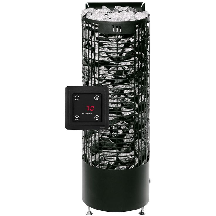 Sähkökiuas Mondex Kalla E2, 9kW, 8-14m3, erillinen ohjaus, musta