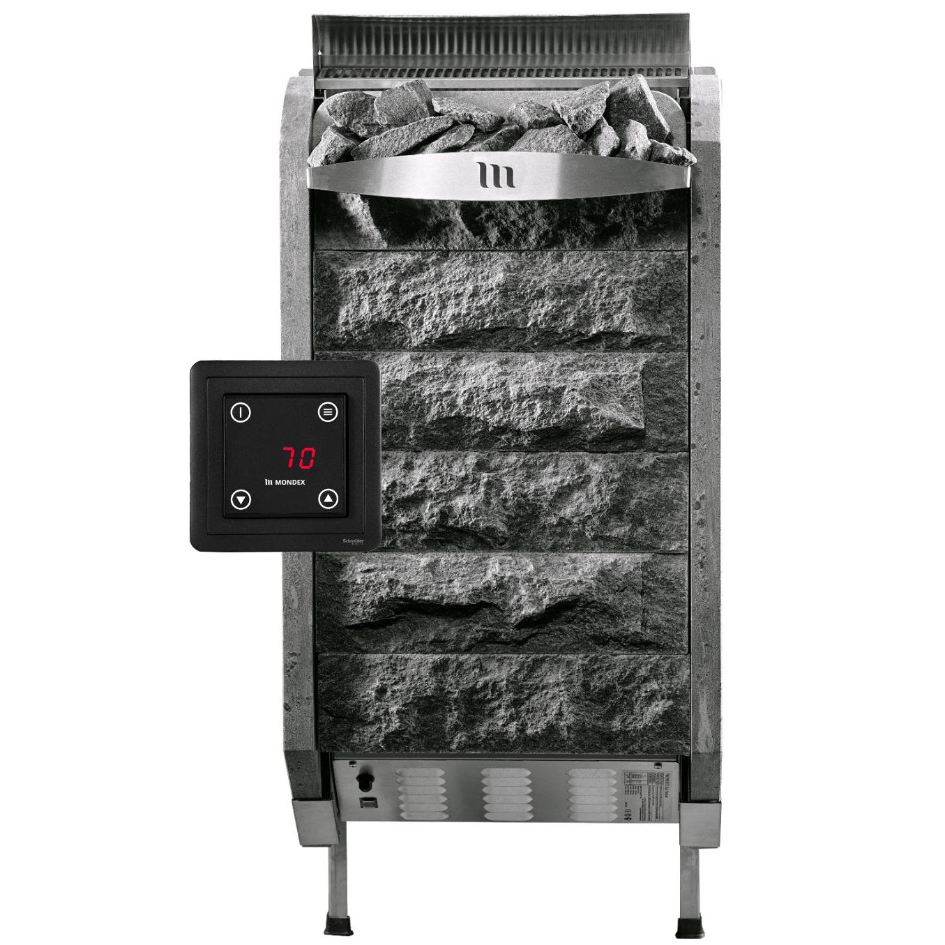 Sähkökiuas Mondex Louhi E2, 9kW, 7-13m³, erillinen ohjaus